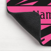 Gepersonaliseerde roze zwarte zebra Print Mousepad Muismat (Hoek)