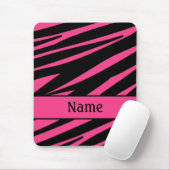 Gepersonaliseerde roze zwarte zebra Print Mousepad Muismat (Met muis)