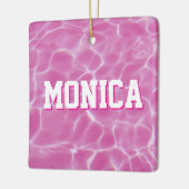 Gepersonaliseerde Roze Zwemmer of Duiker Foto Keramisch Ornament (Links)