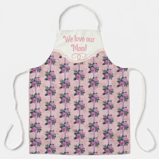 Gepersonaliseerde Rozen All-Over Print Schort (Voorkant)