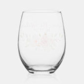 Gepersonaliseerde Rozen Bruids Drinkware Set Wijnglas Zonder Voet (Achterkant)