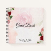 Gepersonaliseerde Rozen bruiloft gastenboek Notitieboek (Voorkant)