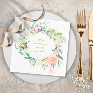 Gepersonaliseerde Rozen Garland Floral 50e Jubileu Servet