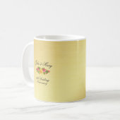 Gepersonaliseerde Rozen & gouden 50e bruiloft Jubi Koffiemok (Voorkant links)