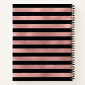 Gepersonaliseerde Rozen gouden strepen met Initiaa Notitieboek (Achterkant)