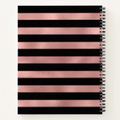 Gepersonaliseerde Rozen gouden strepen met Initiaa Notitieboek (Achterkant)