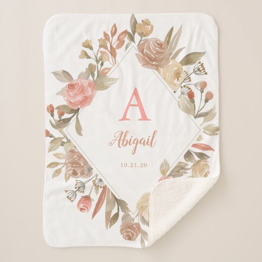 Gepersonaliseerde Rozen Krans Sherpa Deken (Voorkant)