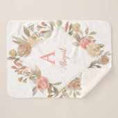 Gepersonaliseerde Rozen Krans Sherpa Deken (Voorkant (horizontaal))