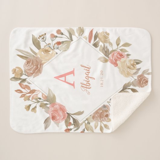 Gepersonaliseerde  Rozen Krans Sherpa Deken (Voorkant (horizontaal))