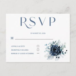 Gepersonaliseerde RSVP Blue Kaarten voor bruiloft