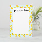 Gepersonaliseerde rubber Ducky Notecards Bedankkaart (Staand voorkant)