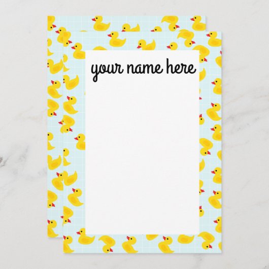 Gepersonaliseerde rubber Ducky Notecards Bedankkaart (Voorkant / Achterkant)