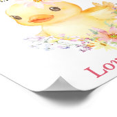 Gepersonaliseerde Rubber Eend Eerste Verjaardag Poster (Hoek)