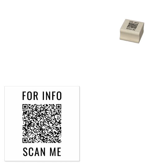 Gepersonaliseerde rubberen stempel uw QR-code scan (Gestempeld)