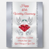 Gepersonaliseerde Ruby 40 jaar Jubileum Cadeauidee Fotoplaat (Voorkant)