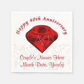 Gepersonaliseerde Ruby 40e Jubileum servetten (Voorkant)