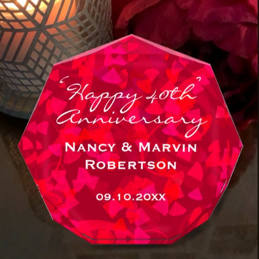 Gepersonaliseerde Ruby 40th Jubileum Keepsake Gift Fotoblokken