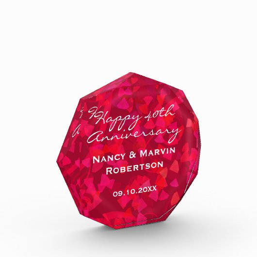 Gepersonaliseerde Ruby 40th Jubileum Keepsake Gift Fotoblokken (Links)