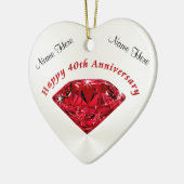 Gepersonaliseerde Ruby 40th Jubileum Ornaments Keramisch Ornament (Links)