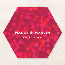 Gepersonaliseerde Ruby 40th Wedding Jubileum Party Kartonnen Onderzetters