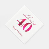 Gepersonaliseerde Ruby 40th Wedding Jubileum Party Servet (Hoek)