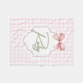 Gepersonaliseerde Ruby Baby Girl Nursery Bow & Gin Fleece Deken (Voorkant (Horizontaal))
