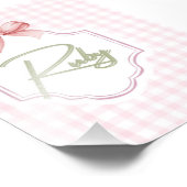 Gepersonaliseerde Ruby Baby Girl Nursery Bow & Gin Foto Afdruk (Hoek)