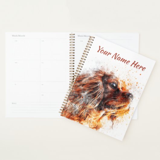 Gepersonaliseerde Ruby Cavalier King Charles Dog Planner (Display)