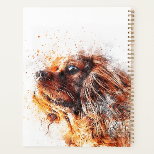 Gepersonaliseerde Ruby Cavalier King Charles Dog Planner (Achterkant)