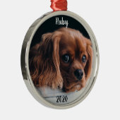 Gepersonaliseerde Ruby Cavalier King Charles Spani Metalen Ornament (Rechts)