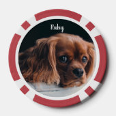 Gepersonaliseerde Ruby Cavalier King Charles Spani Poker Chips (Achterkant)