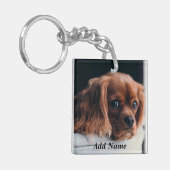 Gepersonaliseerde Ruby Cavalier King Charles Spani Sleutelhanger (Voorkant Links)