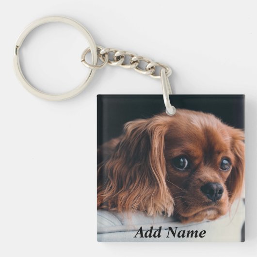 Gepersonaliseerde Ruby Cavalier King Charles Spani Sleutelhanger (Voorkant)