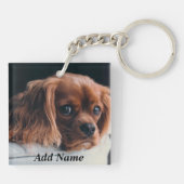 Gepersonaliseerde Ruby Cavalier King Charles Spani Sleutelhanger (Achterkant)