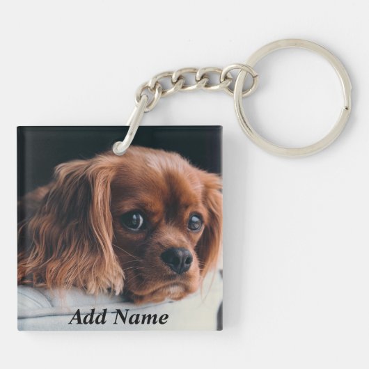 Gepersonaliseerde Ruby Cavalier King Charles Spani Sleutelhanger (Achterkant)