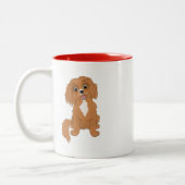 Gepersonaliseerde Ruby Cavalier King Charles Spani Tweekleurige Koffiemok (Links)