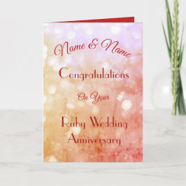 Gepersonaliseerde Ruby Jubileum Wenskaart. Kaart