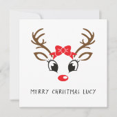 Gepersonaliseerde Rudolf Christmas Holiday Kaart (Voorkant)