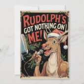 Gepersonaliseerde Rudolph heeft niets grappigs Feestdagenkaart (Voorkant)
