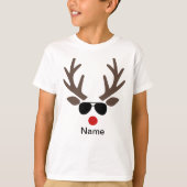 Gepersonaliseerde Rudolph Reindeer kerstt-shirt T-shirt (Voorkant)
