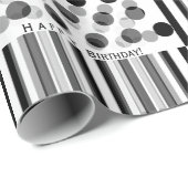 Gepersonaliseerde rug en wit geïnspireerde verjaar cadeaupapier (Rol Hoek)