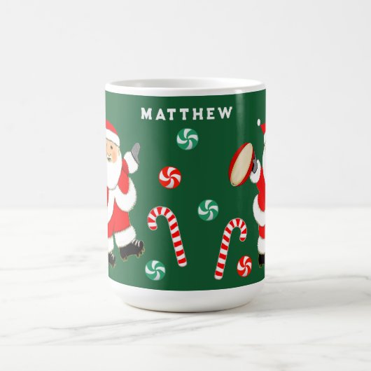 Gepersonaliseerde Rugby Holiday Gift Twee-Tone Kof Koffiemok (Center)