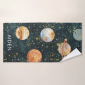 Gepersonaliseerde ruimte badhanddoek (Badhanddoek)