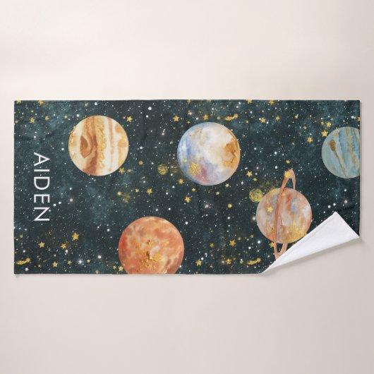 Gepersonaliseerde ruimte badhanddoek (Badhanddoek)