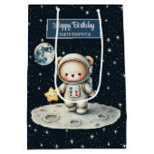 Gepersonaliseerde Ruimte Beer Gift Bag voor Verjaa Medium Cadeauzakje (Achterkant)