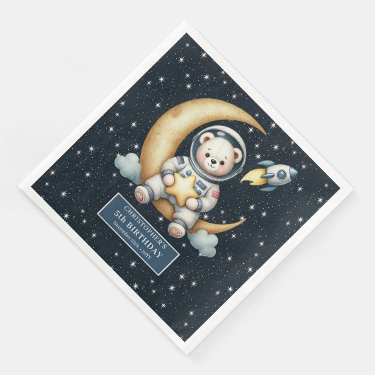 Gepersonaliseerde Ruimte Beer servetten voor Boy P (Hoek)