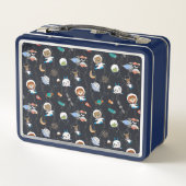 Gepersonaliseerde ruimte Dieren Lunch Box (Achterkant)
