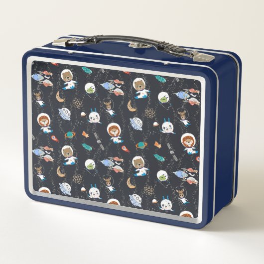 Gepersonaliseerde ruimte Dieren Lunch Box (Achterkant)