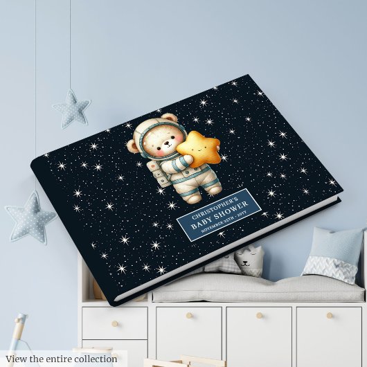 Gepersonaliseerde ruimte Teddy Bear Gastboek Baby  Gastenboek