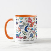 Gepersonaliseerde ruimte thema doedels voor kinder mok (Links)